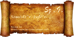 Szmolár Iván névjegykártya