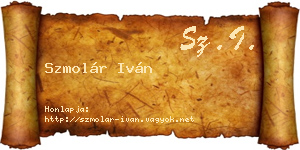Szmolár Iván névjegykártya